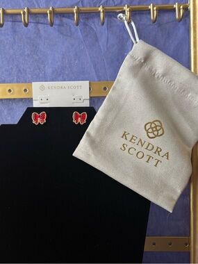 KENDRA SCOTT Haley Bow Earrings Red